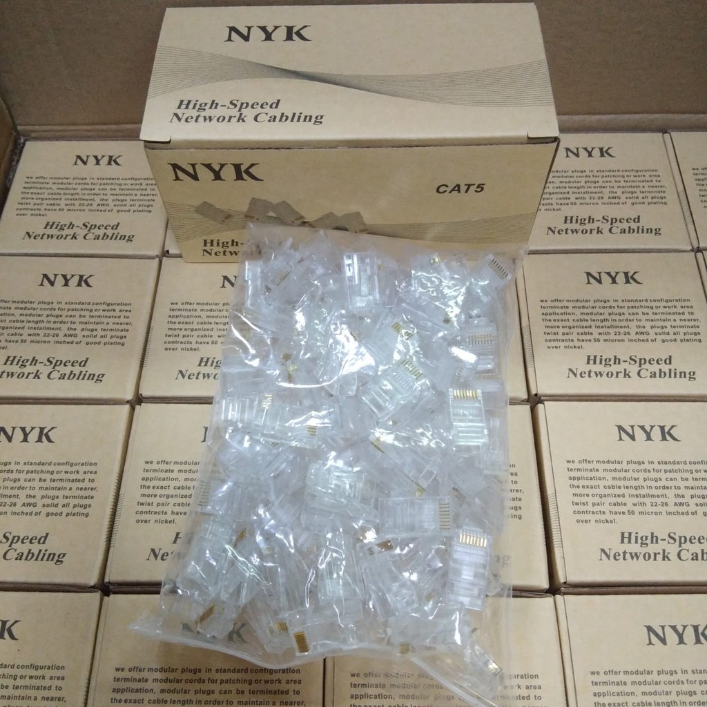 Jual NYK Connector RJ45 CAT5 isi 100pcs | Shopee Indonesia