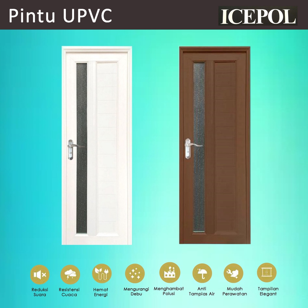 Jual Pintu UPVC Kaca Samping + Gagang + Engsel + Kusen / Pintu