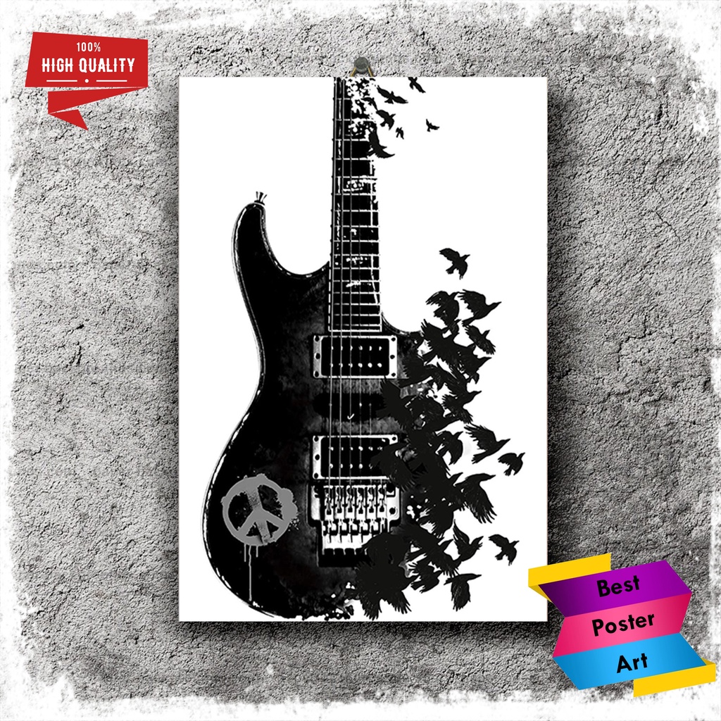 Jual Poster Hiasan Dinding Dekorasi Kamar Pajangan Gitar Musik Band