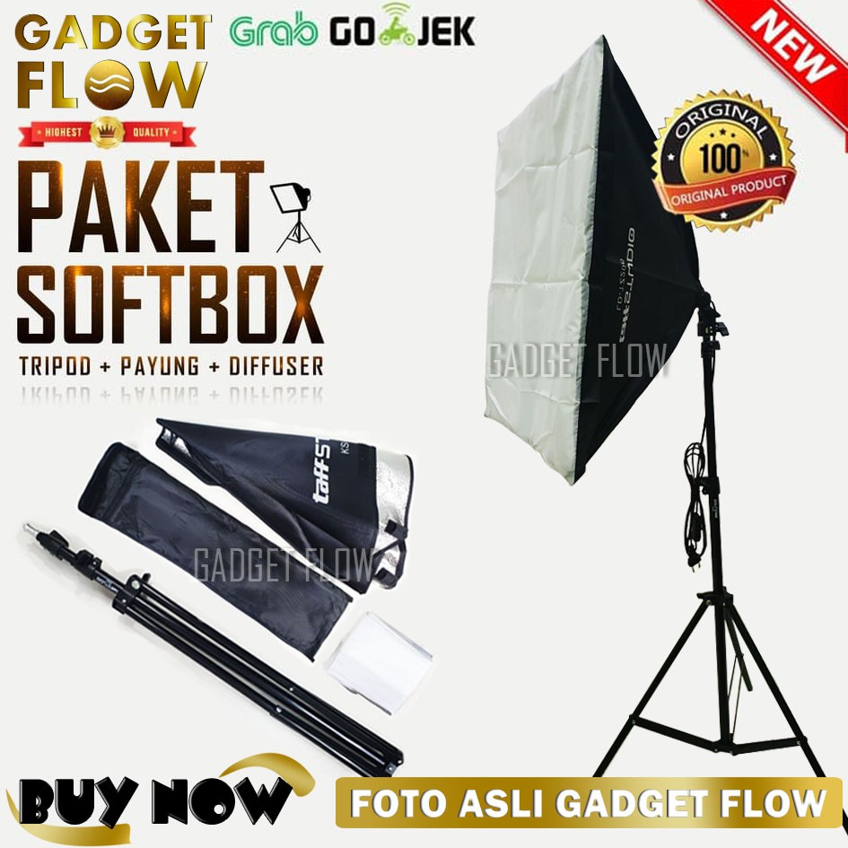 Jual PAKET Softbox Payung Diffuser Fotografi Lighting Tripod Non Bohlam ...
