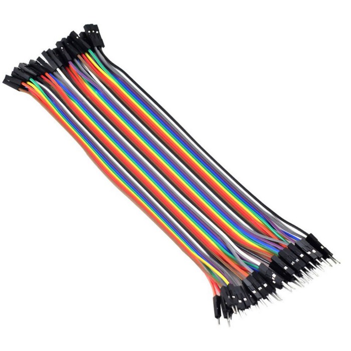 Jual kabel jumper arduino 20cm male to female 40pin 40p pelangi rainbow ...