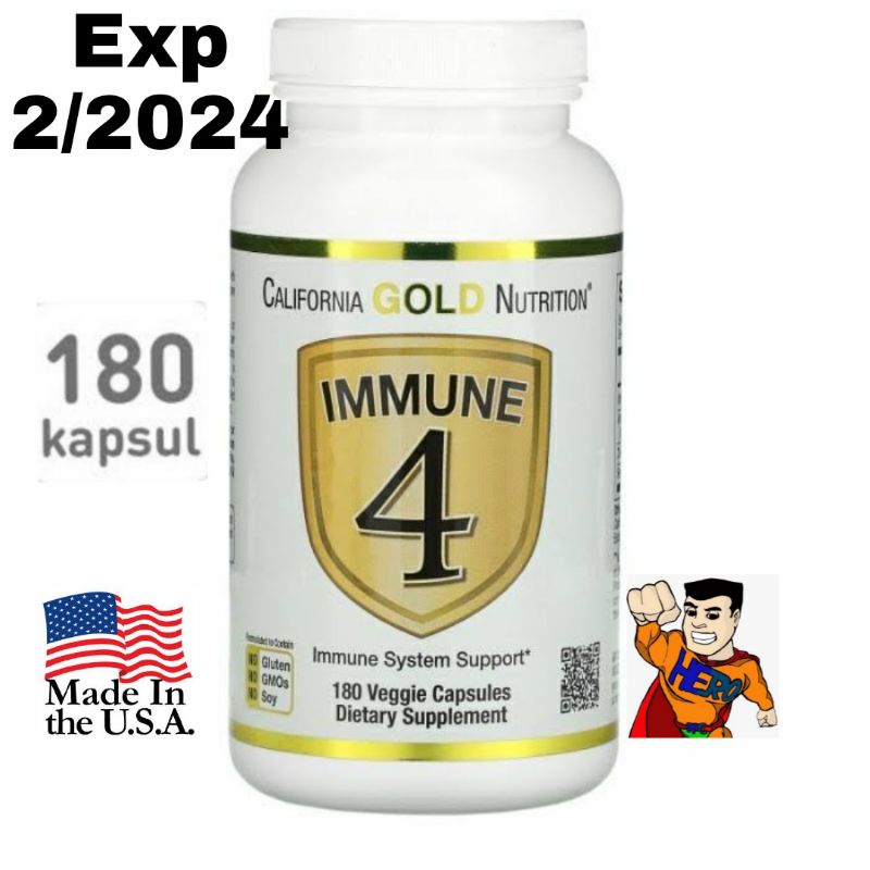 Jual California Gold Nutrition Immune 4 Immune System Support 180 ...