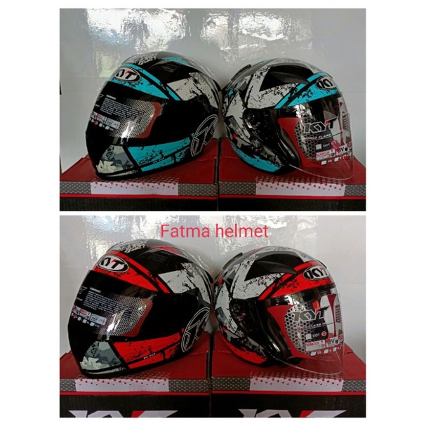 Jual PAKET COUPLE HELM KYT R-10 DAN KYT GALAXY SILDE visor flate ...