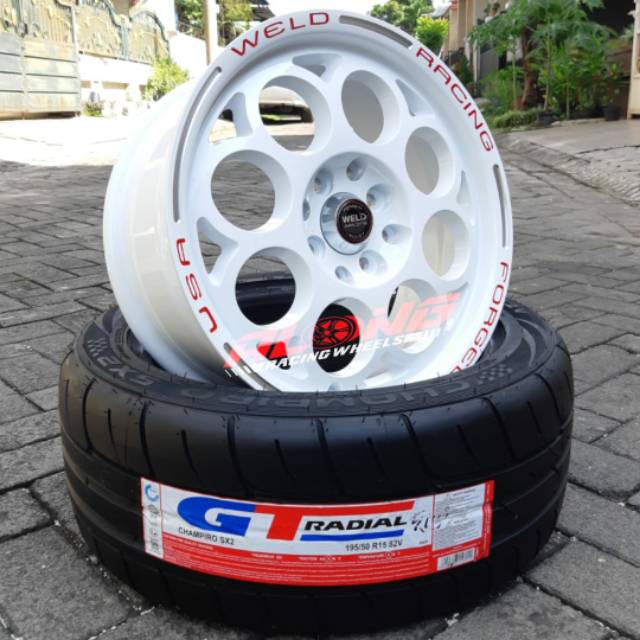 Jual Velg REPL. Weld Drag Racing R15 White | Shopee Indonesia