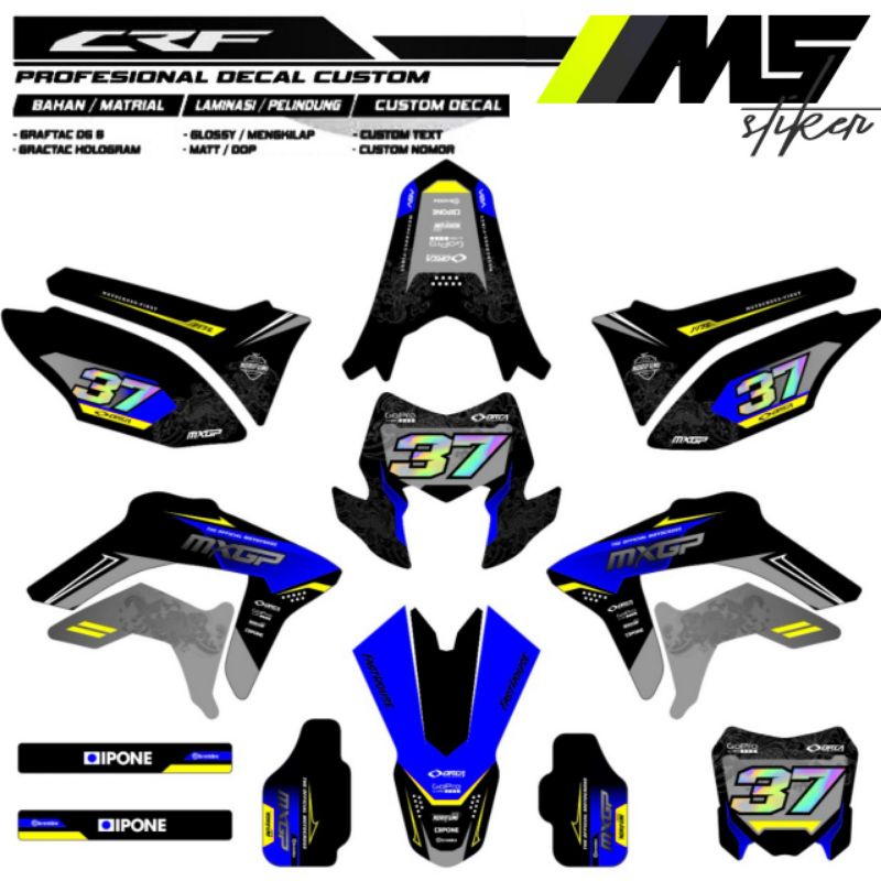 Jual Sticker Striping Decal Variasi Fullbody Crf L Redbull Bisa Tambah Nomor Nama Crf