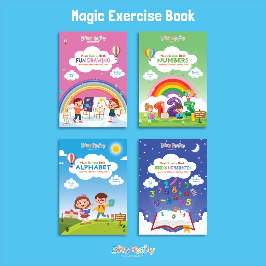 Jual Easy Peasy | Magic Exercise Activity Coloring Busy Book Buku ...