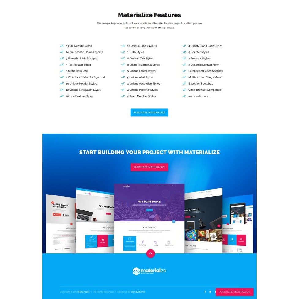 Jual Materialize - Material Design Based Multipurpose HTML Template ...