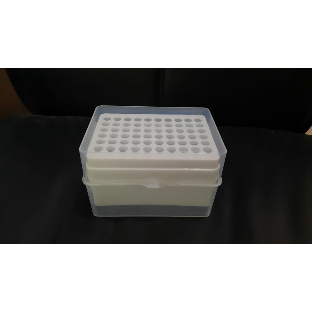Jual Rak Blue Tip Plastik 100 Lubang Wadah Box Rack Micropipette Tip