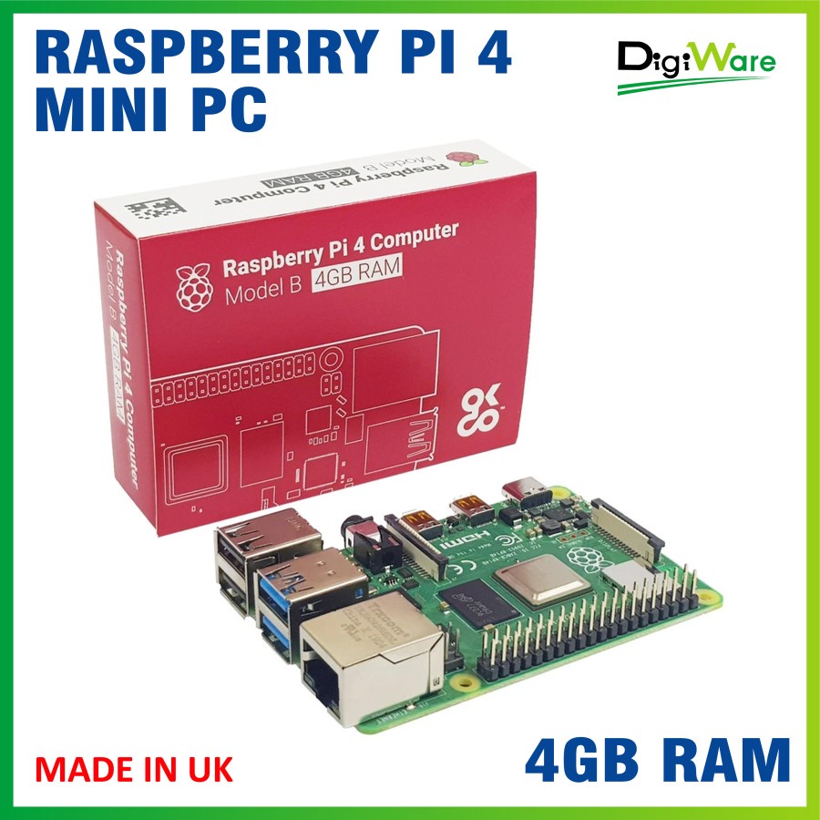 Jual Raspberry Pi4 Raspberry Pi 4 RAM 4GB Made In UK | Shopee Indonesia