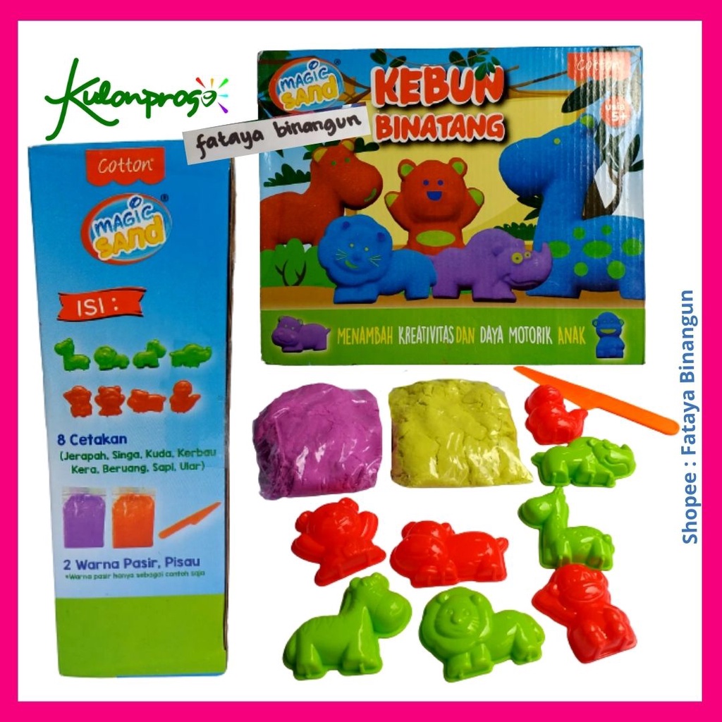 Jual Magic Sand Pasir Ajaib Mainan Edukatif Anak Cotton Kebun Binatang ...