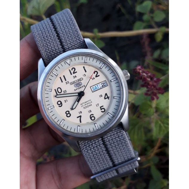 Stainless Steel Seiko Sport Military Automatic Jam Tangan Seiko