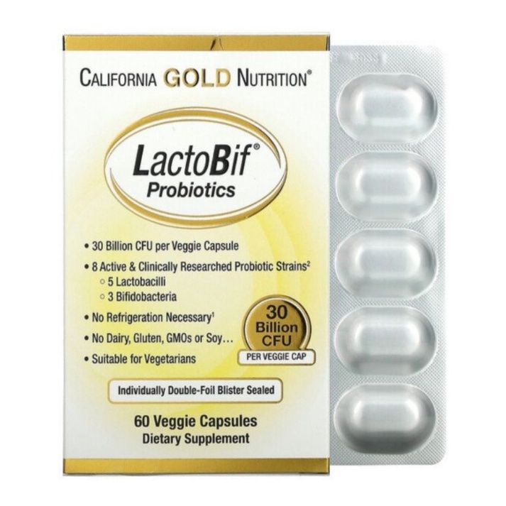 Jual California Gold Nutrition LactoBif Probiotics 30 Billion CFU 60 ...