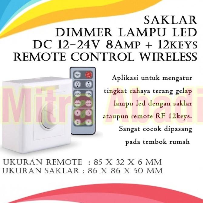 Jual Saklar Dimmer Lampu Led Dc V A Keys Remote Control Wireless Bisa Cod Shopee