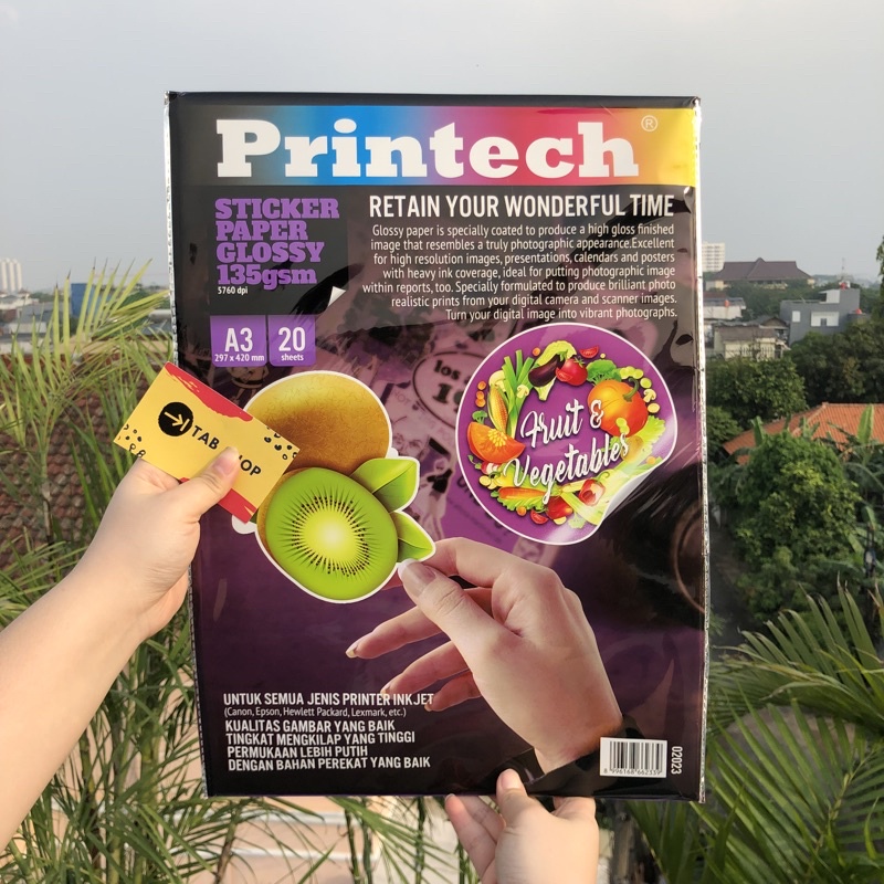 Jual TAB SHOP - KERTAS STIKER MENGKILAP A3 135 GSM - PRINTECH GLOSSY ...