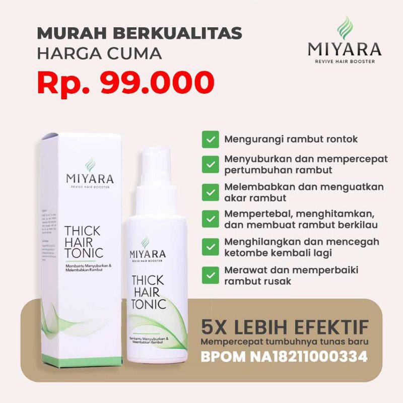 Jual Miyara Hair Tonic - Toner Rambut BPOM Penyubur Rambut Original 100 ...