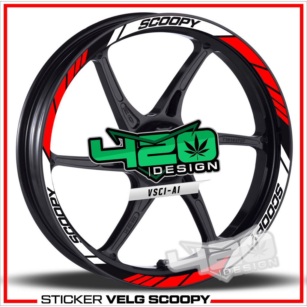 Jual Stiker Velg Motor Honda Scoopy Cutting Sticker Pelk Dua Warna