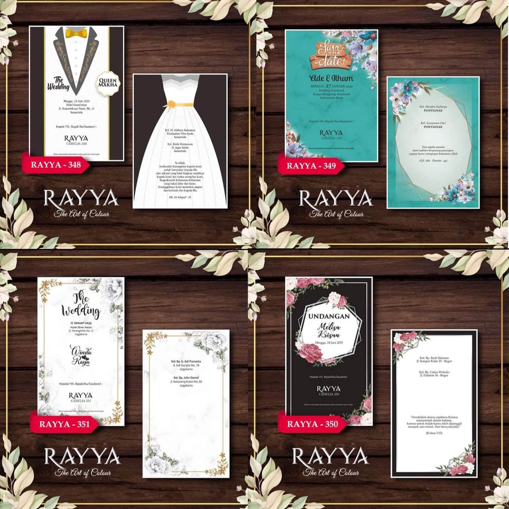 Jual Undangan pernikahan rayya / Desain Elegan / bahan kertas BC 200 gr ...