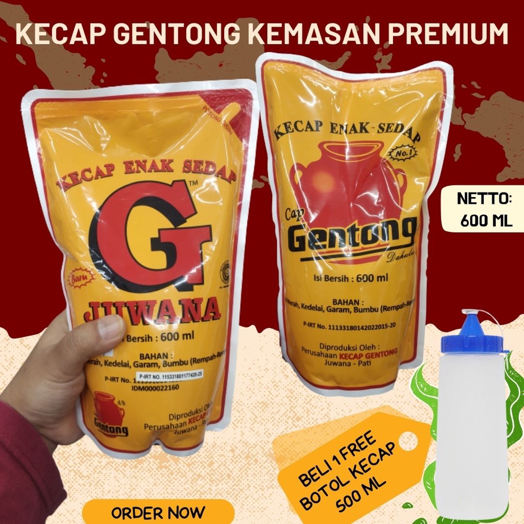 Jual Kecap Cap Gentong Khas Juwana 600 ml (Kemasan Premium) Shopee