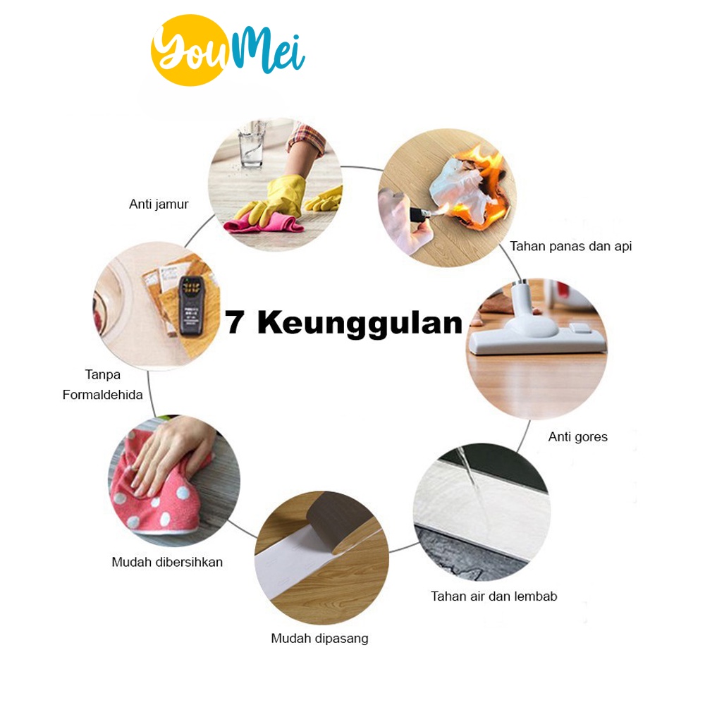 Jual Sticker Wallpaper Lantai Ubin Dinding Vinyl Tape 91x15 cm Tebal ...