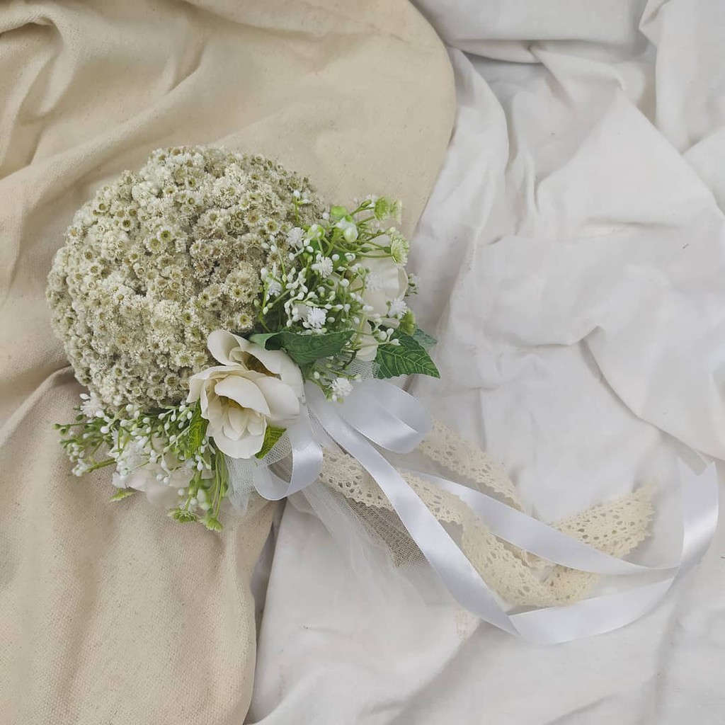 Jual Buket Bunga Abadi Pernikahan Hiasan Bunga Artifisial Edelweis