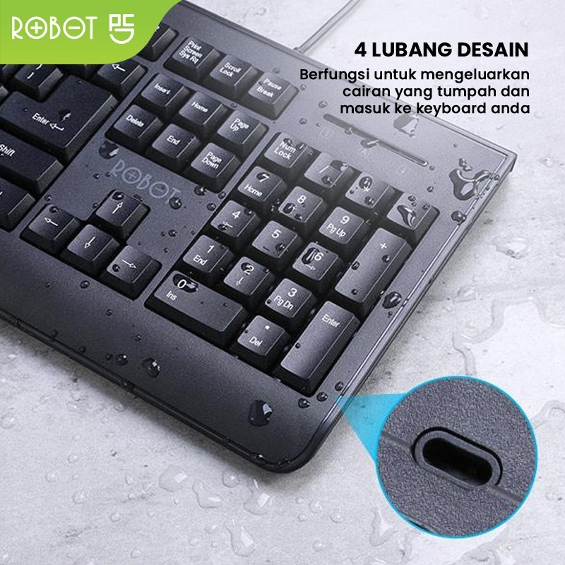 Jual Robot RK20 Keyboard Kabel Mini Office Wired Keyboard RK20 Original ...