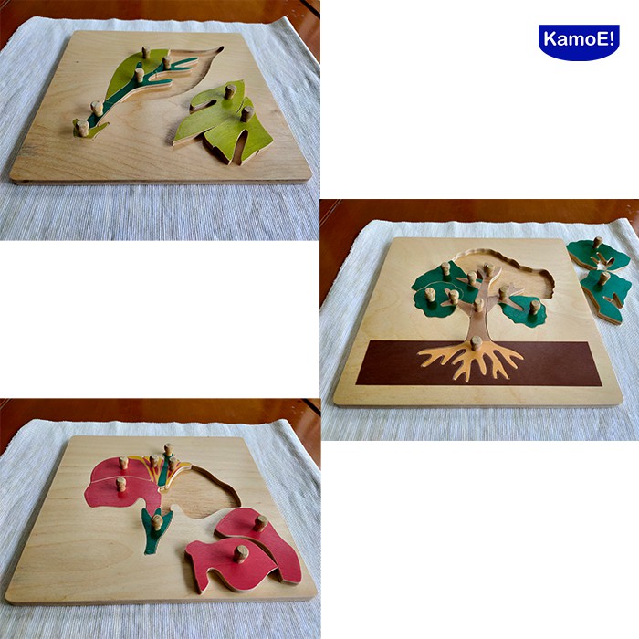 Jual Botany Puzzle Cabinet With 3 Puzzles. Montessori Material | Shopee ...