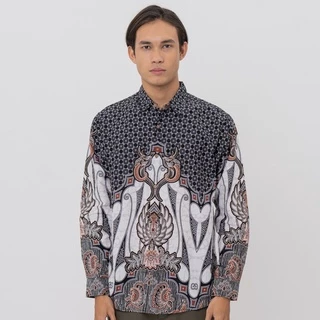 M231 Kemeja Pria Batik Panjang Hitam 2587B