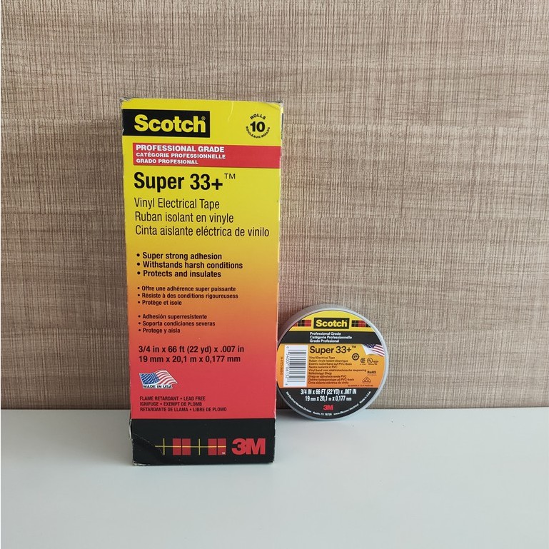 Jual 3M Scotch Super 33+ Isolasi Listrik Professional Grade Black ...