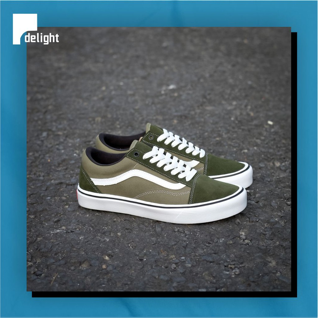 Sepatu Vans LXVI Old Skool Lite Green Military Original