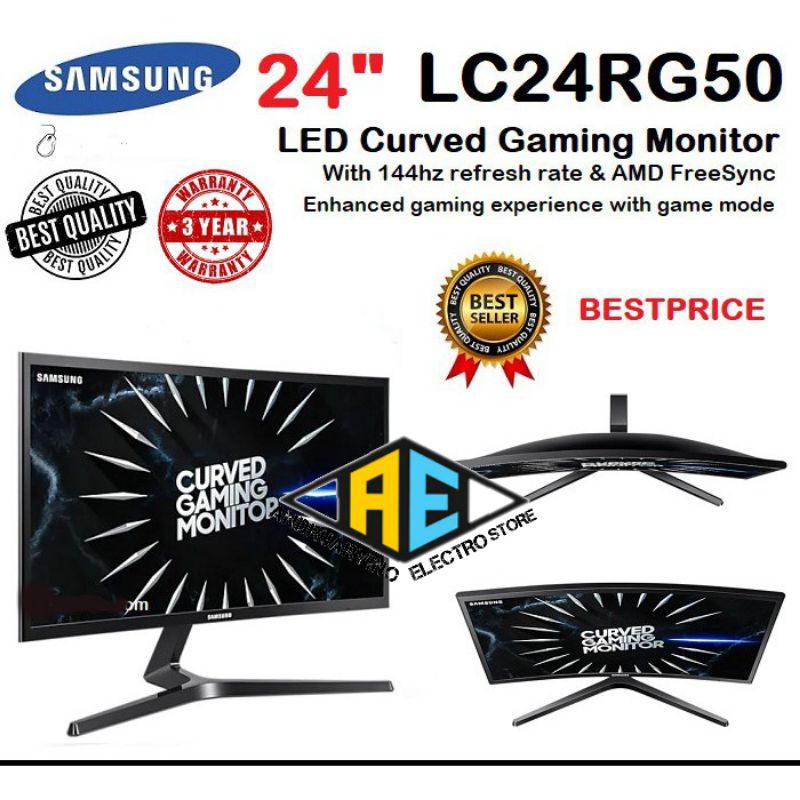 monitor 24 inch samsung 24rg50 144hz curved gaming