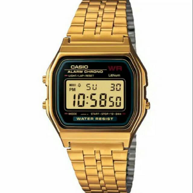 Jual Jam Tangan Casio Digital Rantai Gold Waterproof Udah Pakai Box