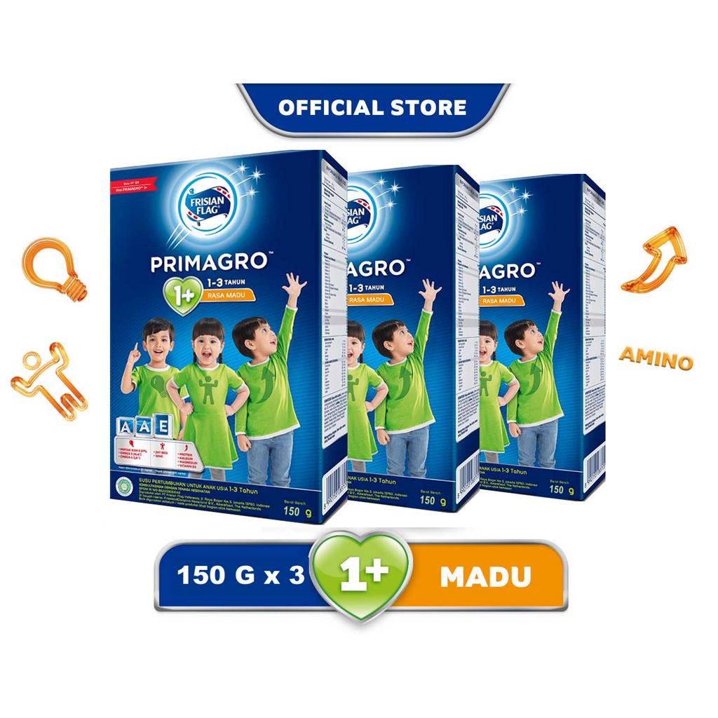 Jual Frisian Flag Primagro 1+ Susu Bubuk Madu 3 x 150 gr | Shopee Indonesia