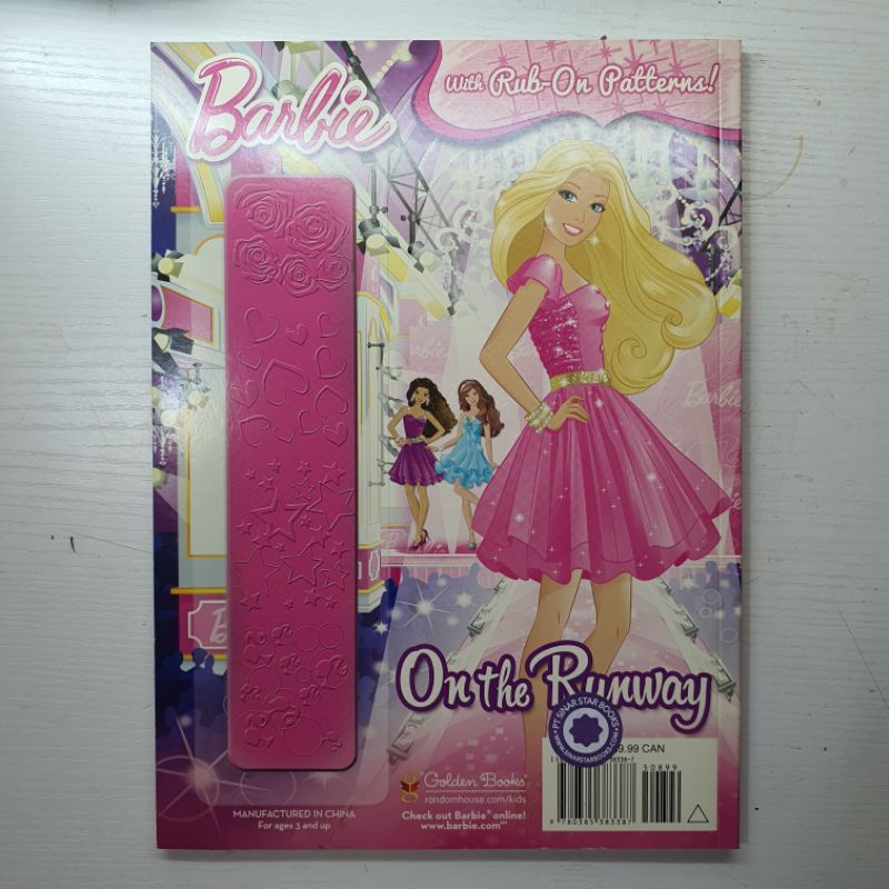 Jual Barbie On The Runway Coloring Book and design with rub on patterns