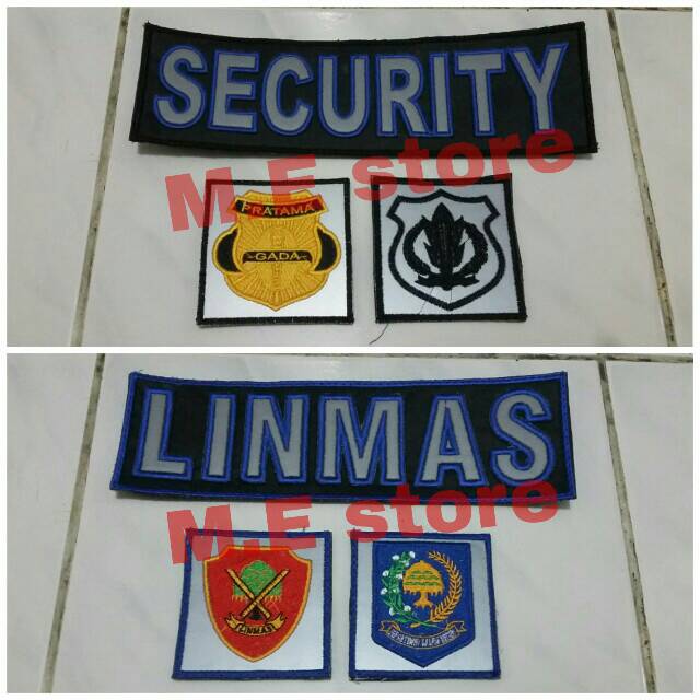 Jual logo tulisan security - linmas untuk jaket/rompi | Shopee Indonesia