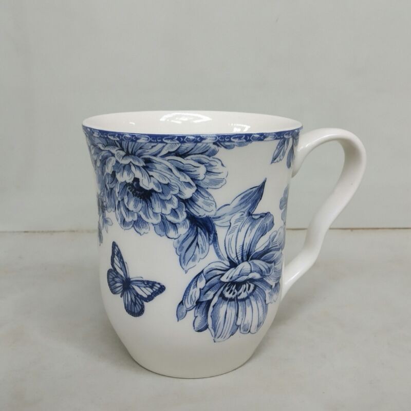 Jual MUG GELAS KERAMIK HIAS SANGO CANTIK WARNA BIRU PUTIH MOTIF JADUL ...