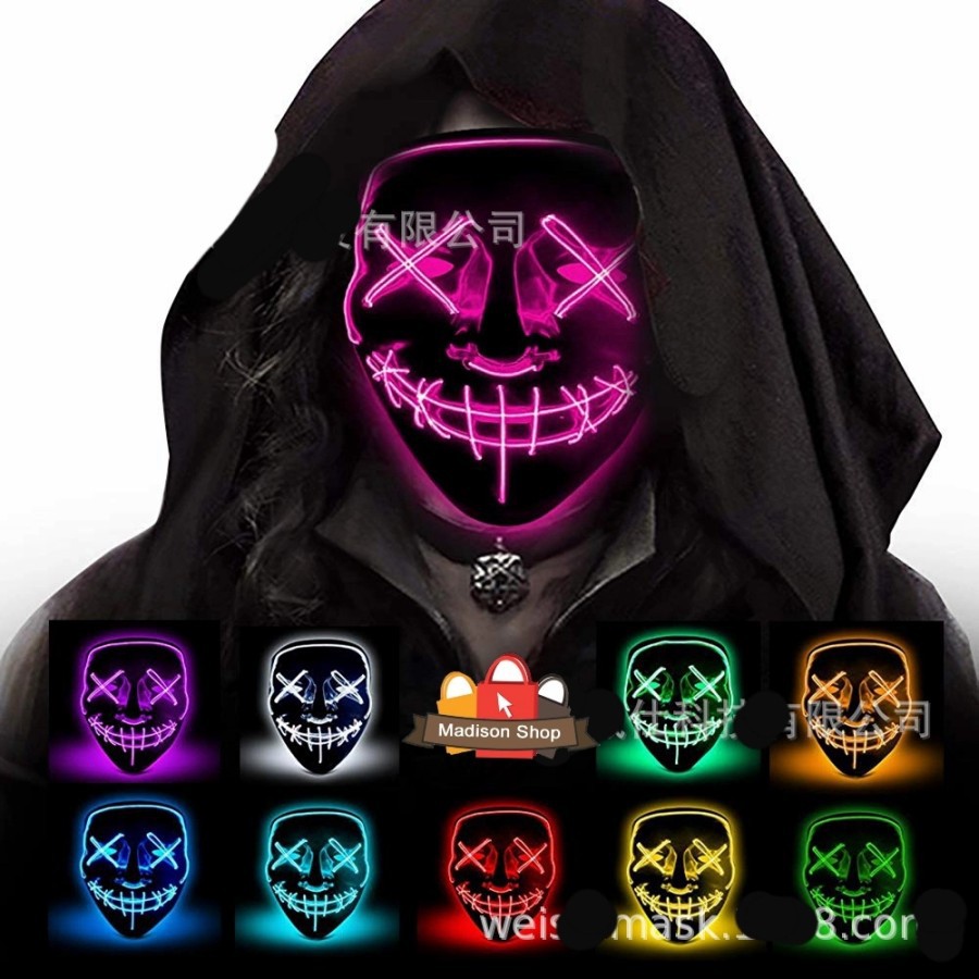 Jual Topeng LED Skull Mask The Purge Anarcy Murah Cosplay Seram ...