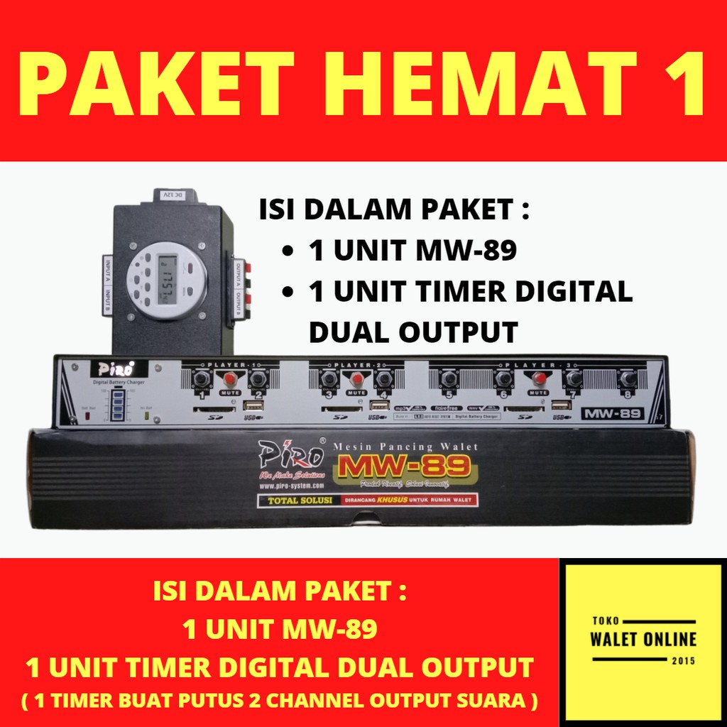Jual AMPLIFIER WALET PIRO MW 89 + TIMER PUTUS SUARA PANGGIL TARIK ...