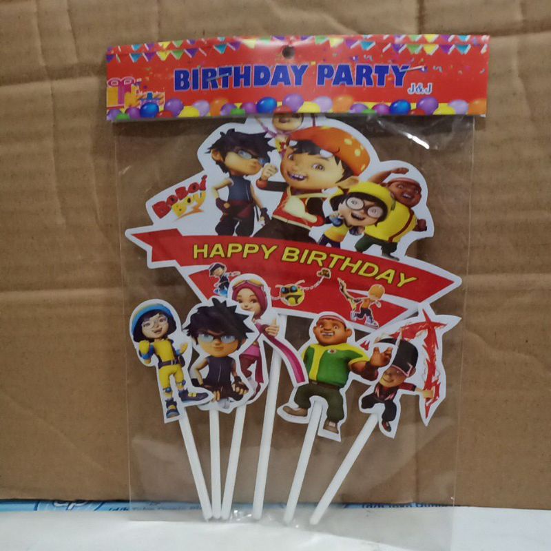 Jual Hiasan Kue Cake Topper Happy Birthday BoBoiBoy | Shopee Indonesia