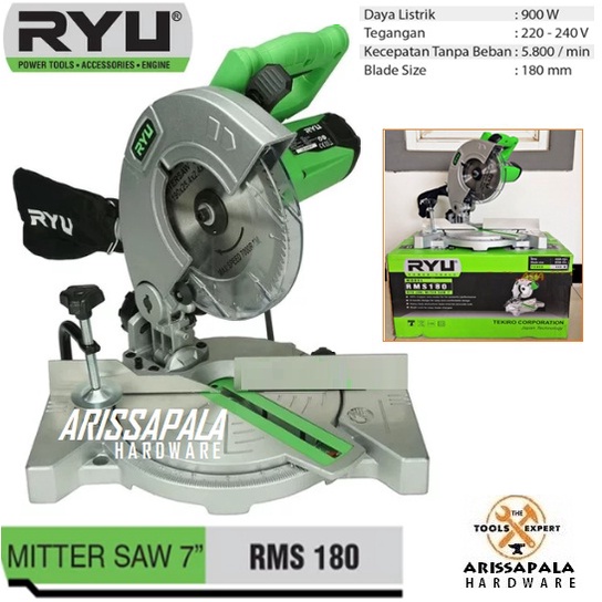 Jual Miter Saw 7 Inch RYU RMS180 Mitre saw Mesin Gergaji Potong ...
