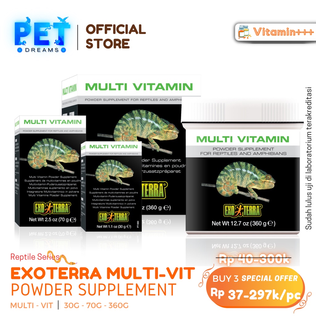 Jual PROMO EXOTERRA MULTIVITAMIN POWDER SUPLEMEN OBAT VITAMIN BUBUK