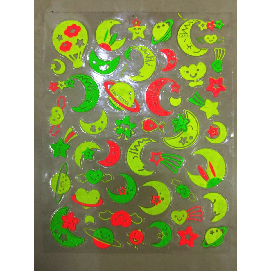 Jual STICKER FOSFOR LB002B 30CM X18 CM CUTE MOON GLOW IN THE DARK ...