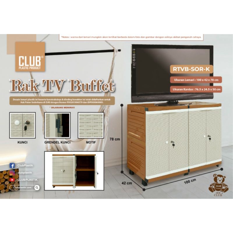 Jual CLUB Rak TV Buffet Larissa Dengan Kunci dan Kaca - Rak TV ...