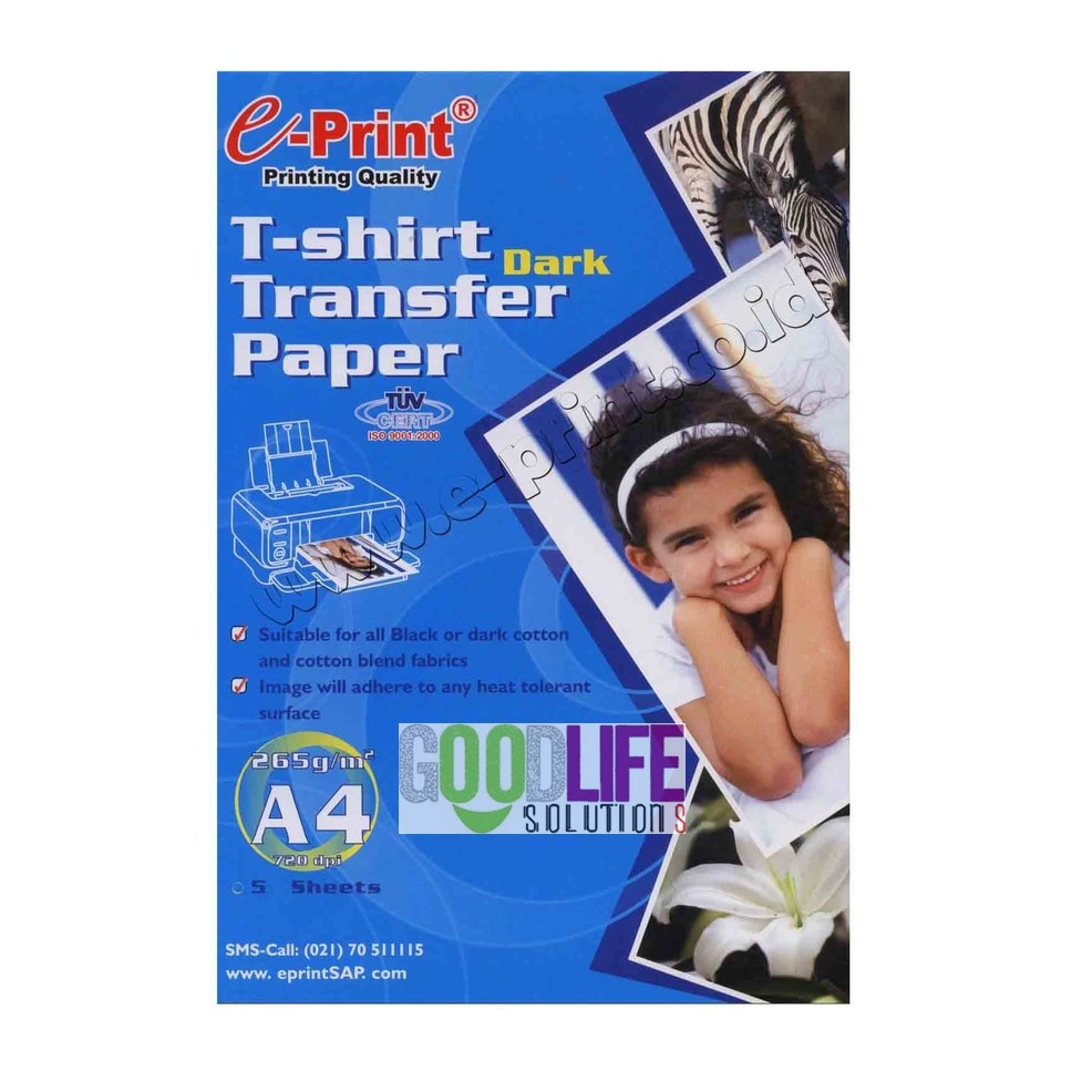 Jual Kertas Transfer Paper EPrint A4 Kaos Hitam Isi 5 Lembar Non Mirror Shopee Indonesia