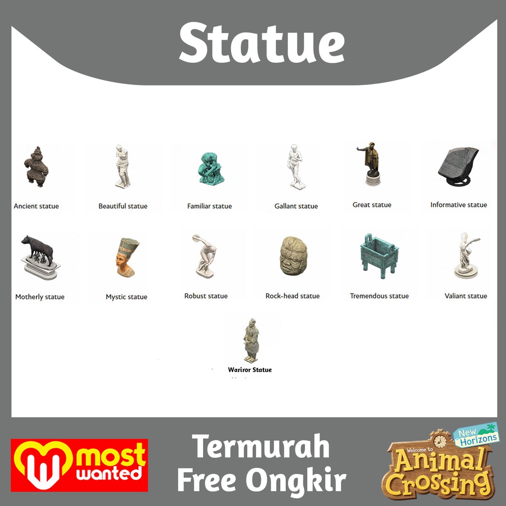 Jual Genuine Art Statue Jolly Redd Museum Painting Animal Crossing New