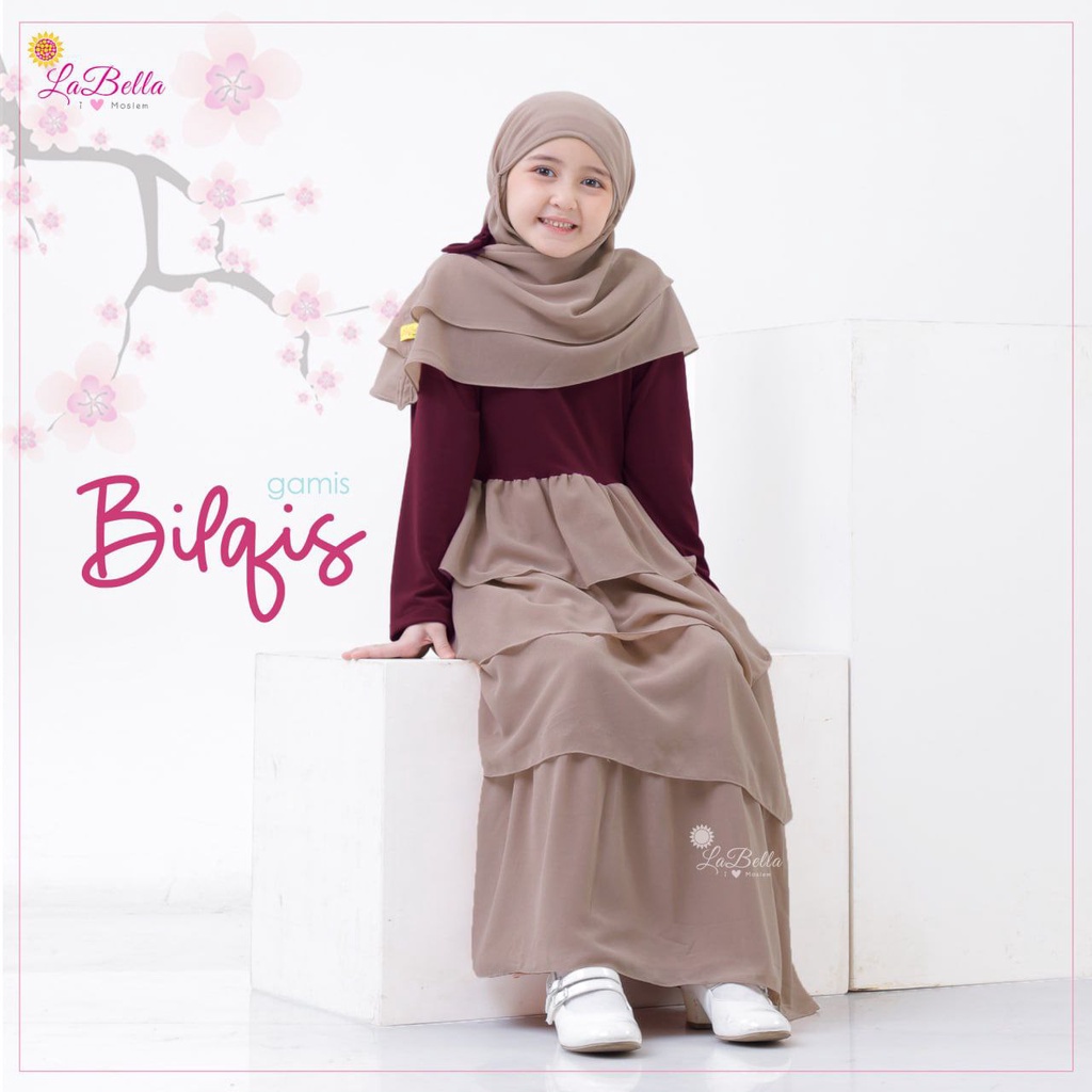 Jual METAGRUP BAJU MUSLIM ANAK BILQIS POLOS PESTA PLAIN LABELLA GAMIS