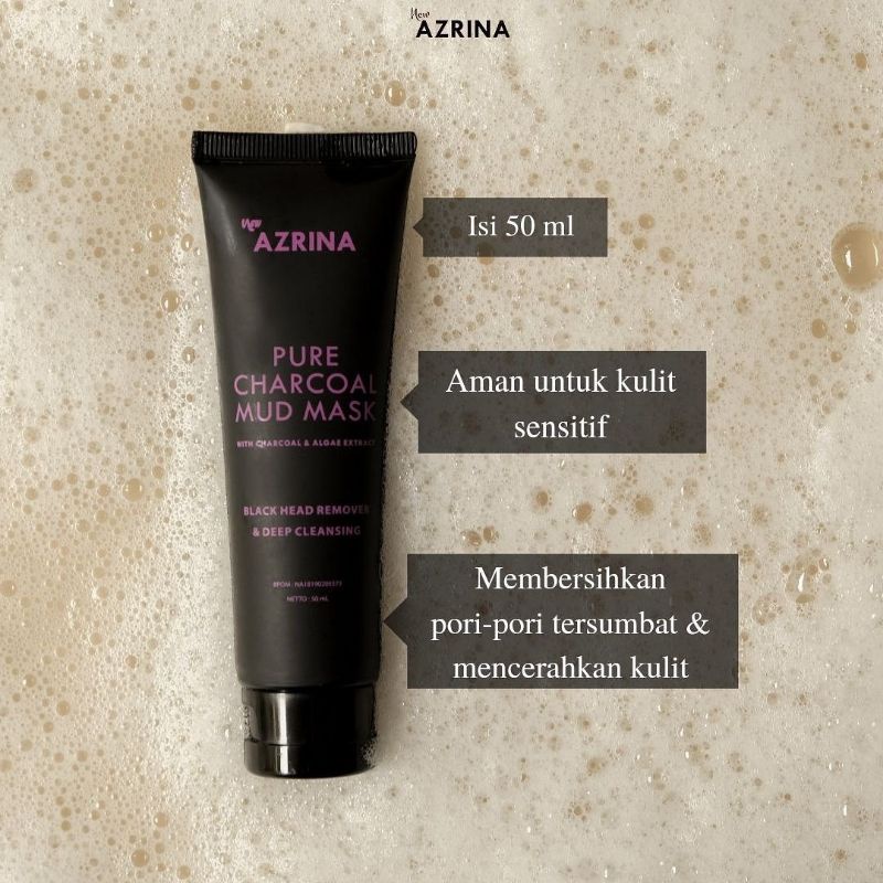 Jual AZRINA Mud Mask New Azrinabeauty Pure Beauty Charcoal Acne Mud ...