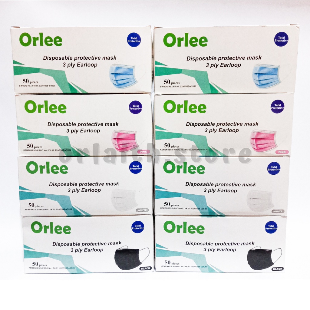 Jual MASKER ORLEE EARLOOP/HEADLOOP 3 PLY (ISI 50 PCS) | Shopee Indonesia