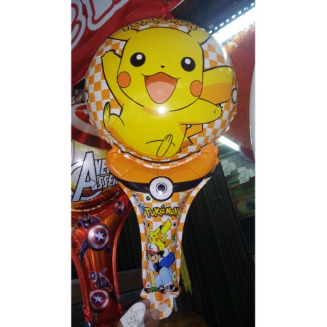 Jual MOTIF BARU Balon Foil Pikachu Balon Pentungan Pikachu Shopee Indonesia