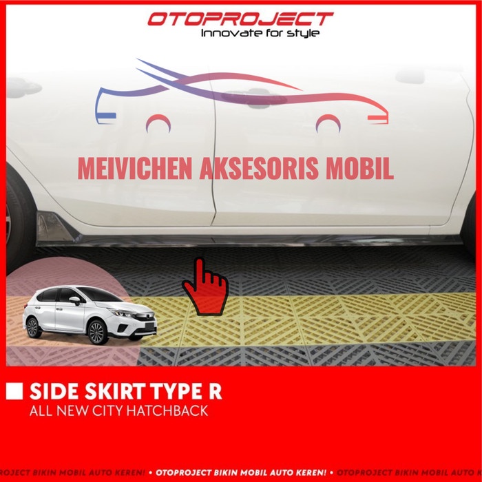 Jual Side Skirt Type R All New City Hatchback Carbon Hitam Glosy