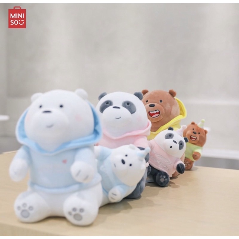 Jual Boneka Miniso Lovely Sitting Plush Toy Miniso We Bare Bears Grizzly Panda Icebear 30cm 8941